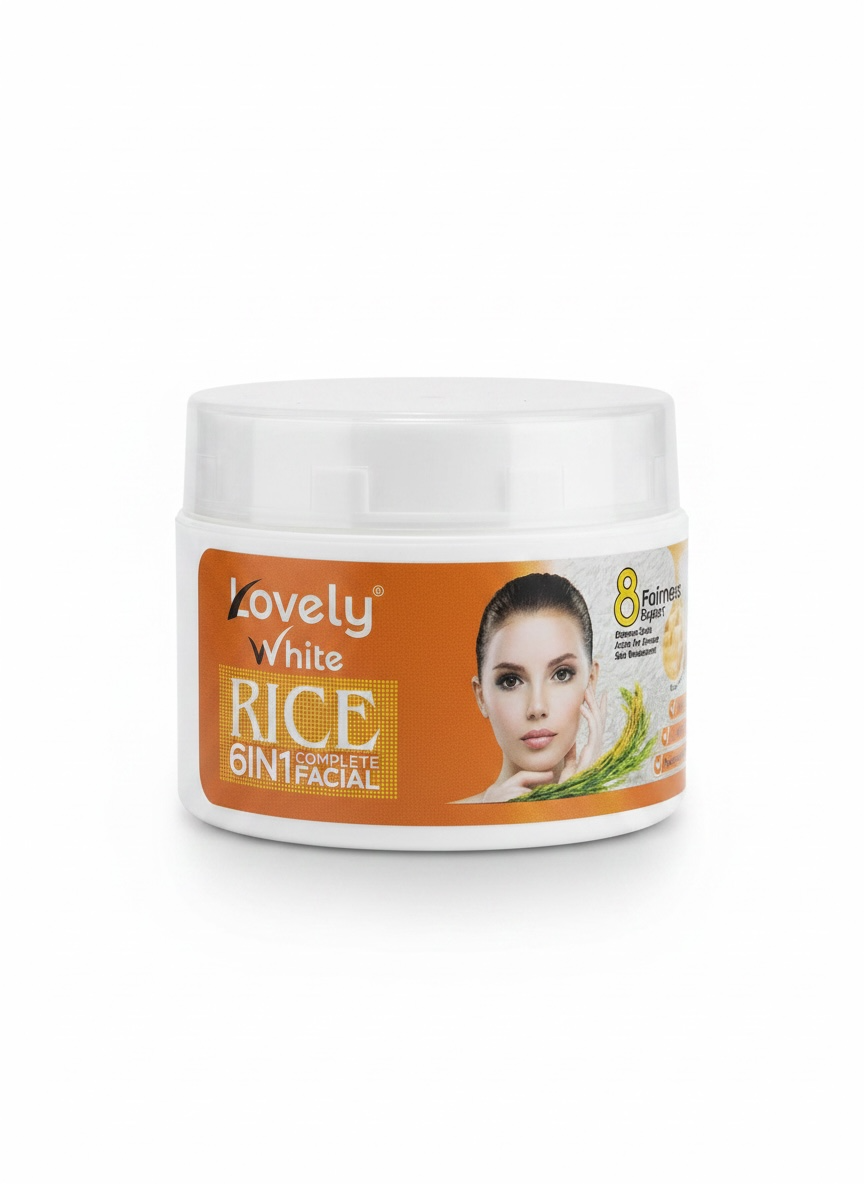 Lovely White 6-in-1 Rice Facial Jar | Instant Glow Formula